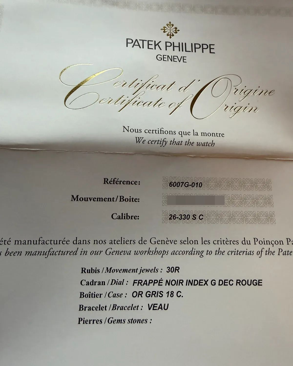 Patek Philippe 6007G-010